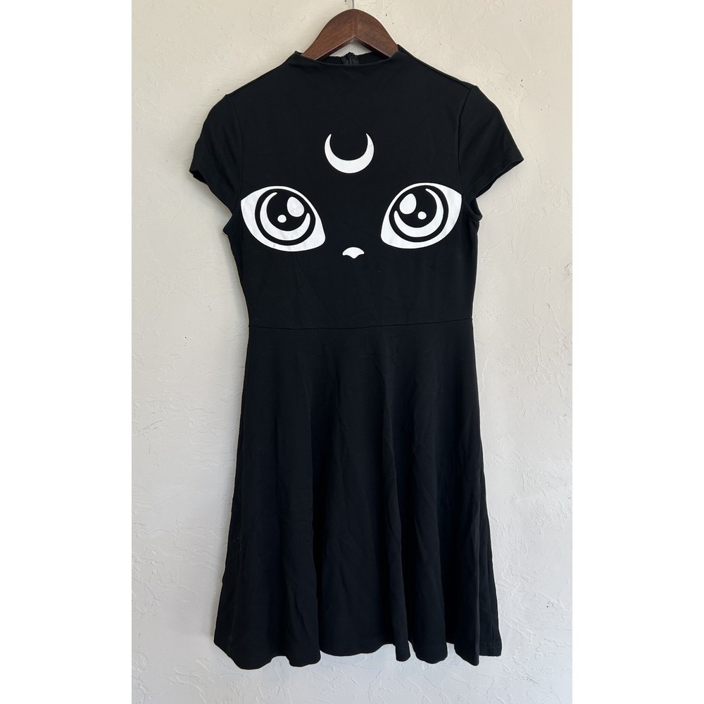 Killstar Meowgical Skater Dress M Black Goth Cat Witchy Punk Halloween Metal